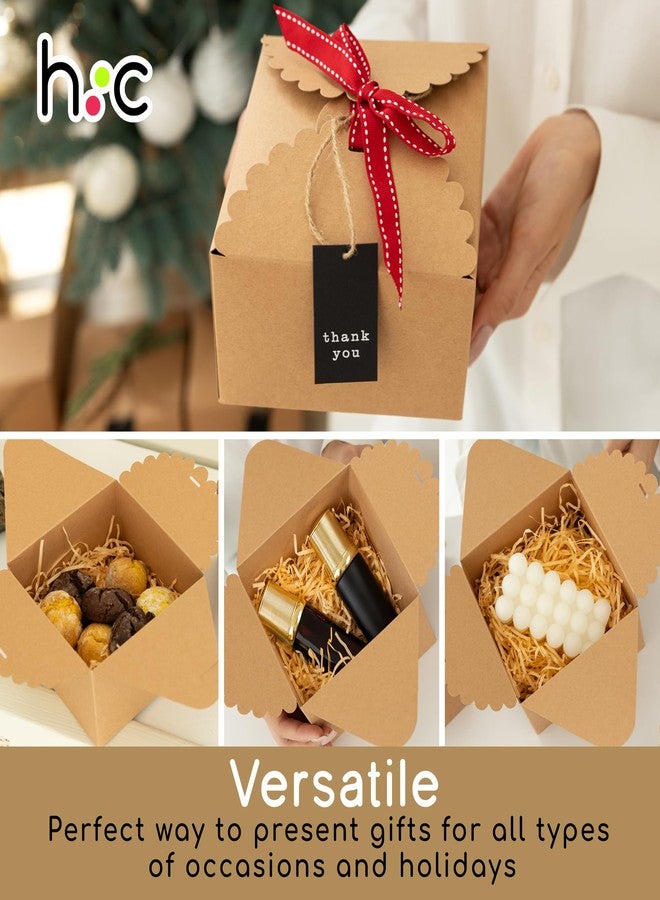 Hayley Cherie Brown Kraft Cookie Boxes with Ribbons & Tags (20 Pack) 5.8” x 3.7” Small Craft Gift Boxes for Baked Goods, Candy, Treats, Chocolate, Fudge, Christmas, Decorative Food Packaging, Empty, Bulk, Square - Image 5